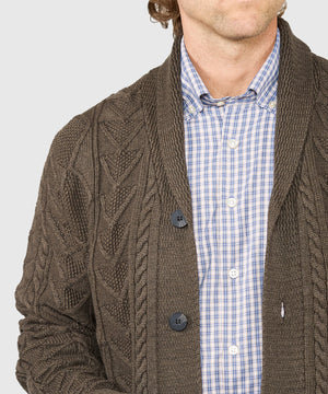 Westport Black Aztec Cable Cardigan