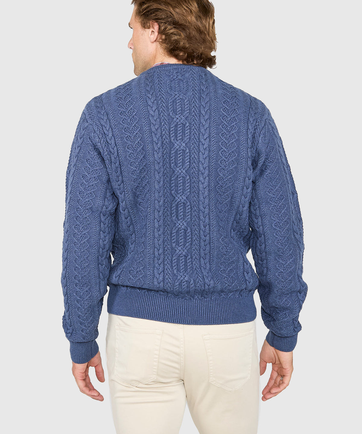 Westport Black Connery Cable Crew Neck Sweater, Men's Big & Tall