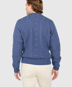 Westport Black Connery Cable Crew Neck Sweater