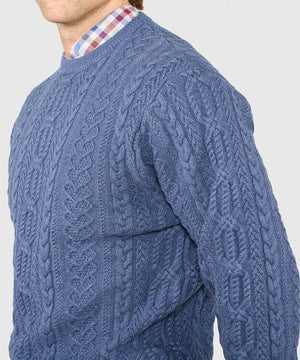 Westport Black Connery Cable Crew Neck Sweater