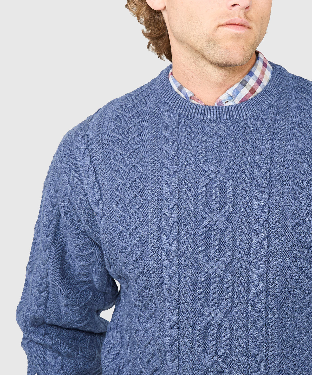 Westport Black Connery Cable Crew Neck Sweater, Men's Big & Tall