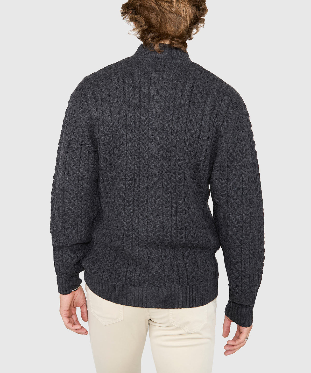 Westport Black Cedarbrook Cable Cardigan Sweater, Men's Big & Tall