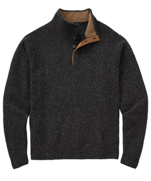 Westport Black Benson Donegal Button Mock Sweater