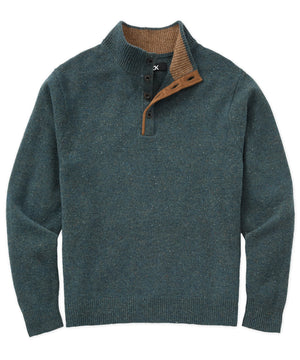 Westport Black Benson Donegal Button Mock Sweater