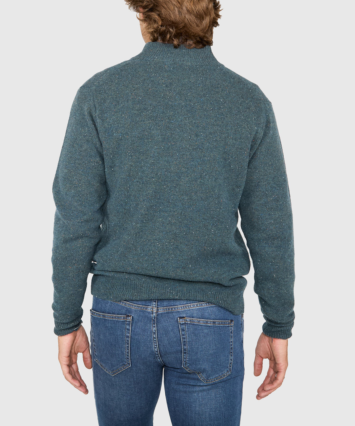 Westport Black Benson Donegal Button Mock Sweater, Men's Big & Tall
