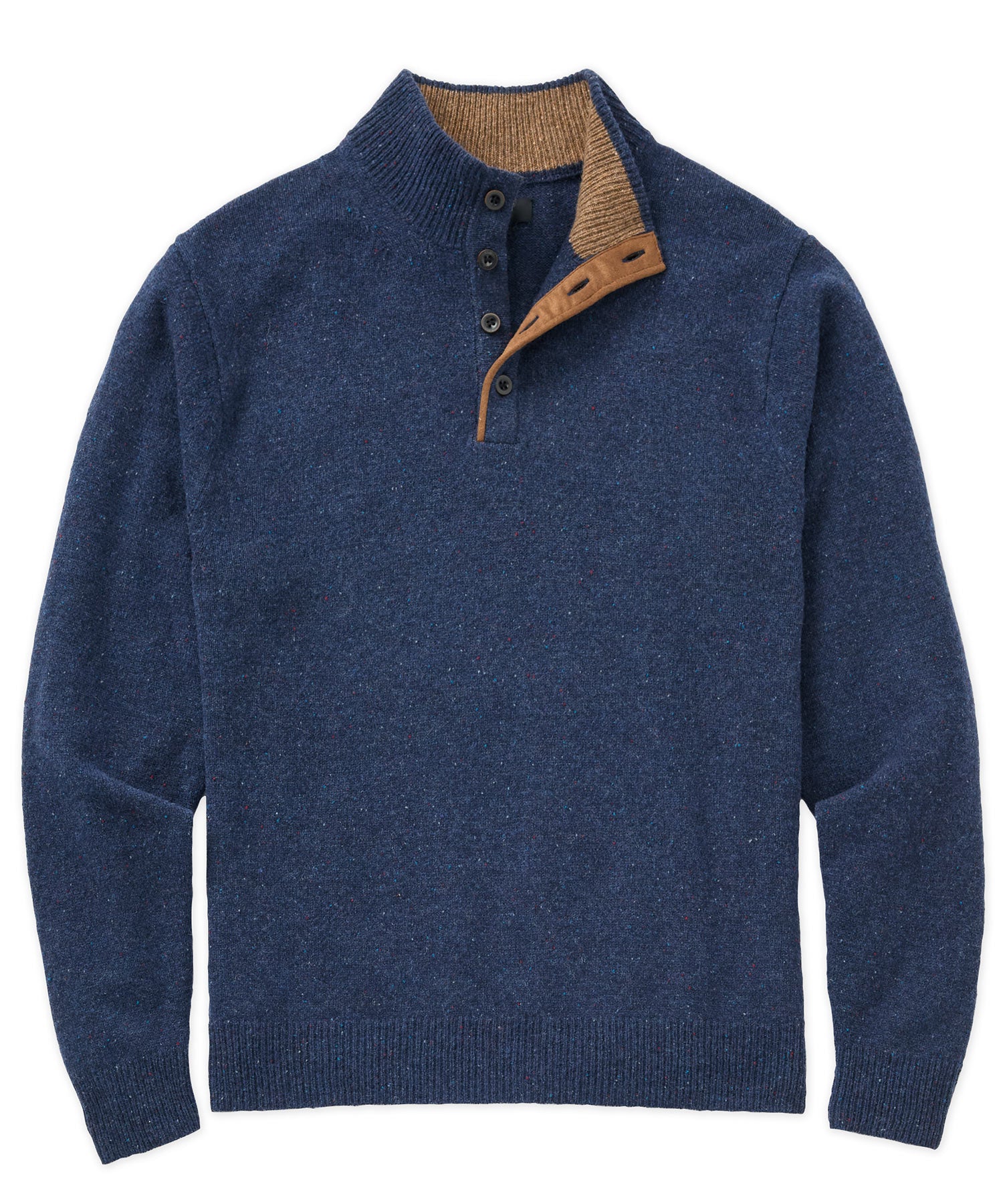 Westport Black Benson Donegal Button Mock Sweater