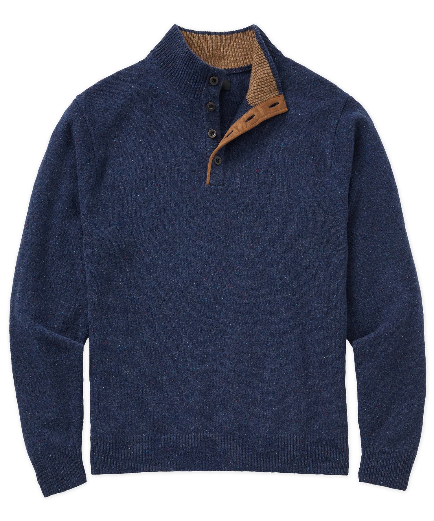 Westport Black Benson Donegal Button Mock Sweater
