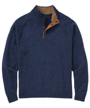 Westport Black Benson Donegal Button Mock Sweater