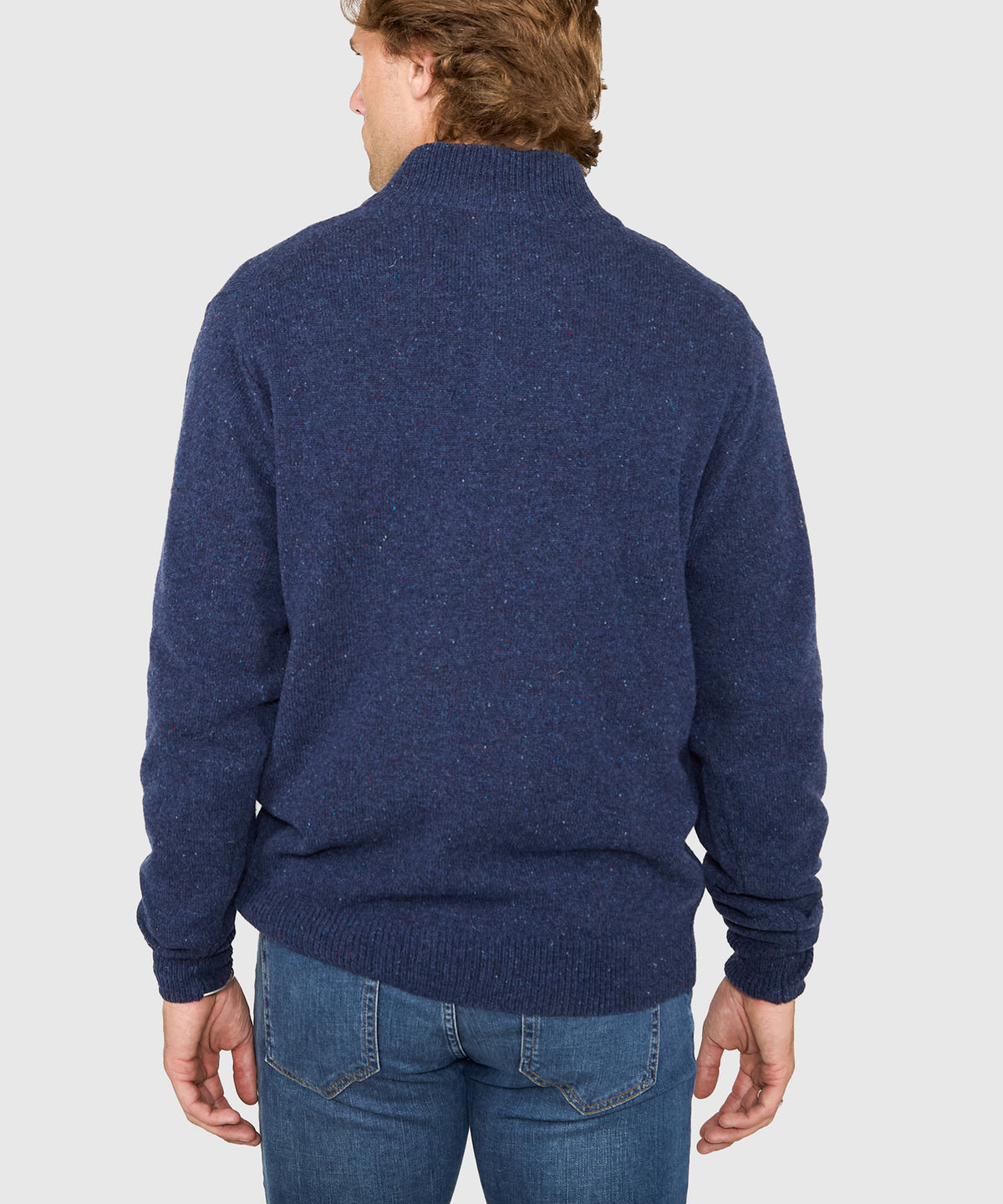 Westport Black Benson Donegal Button Mock Sweater, Men's Big & Tall