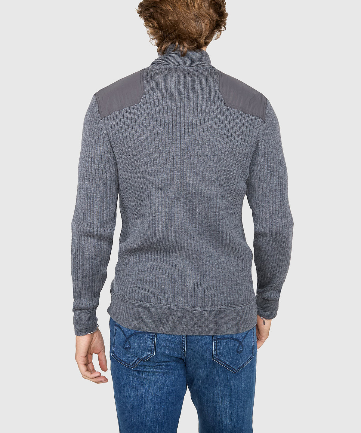 Westport Black Ribbed Military Turtleneck Pullover, Men's Big & Tall