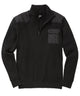 Westport Black Ribbed Military Half Zip Pullover