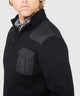 Westport Black Ribbed Military Half Zip Pullover