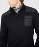 Westport Black Ribbed Military Half Zip Pullover