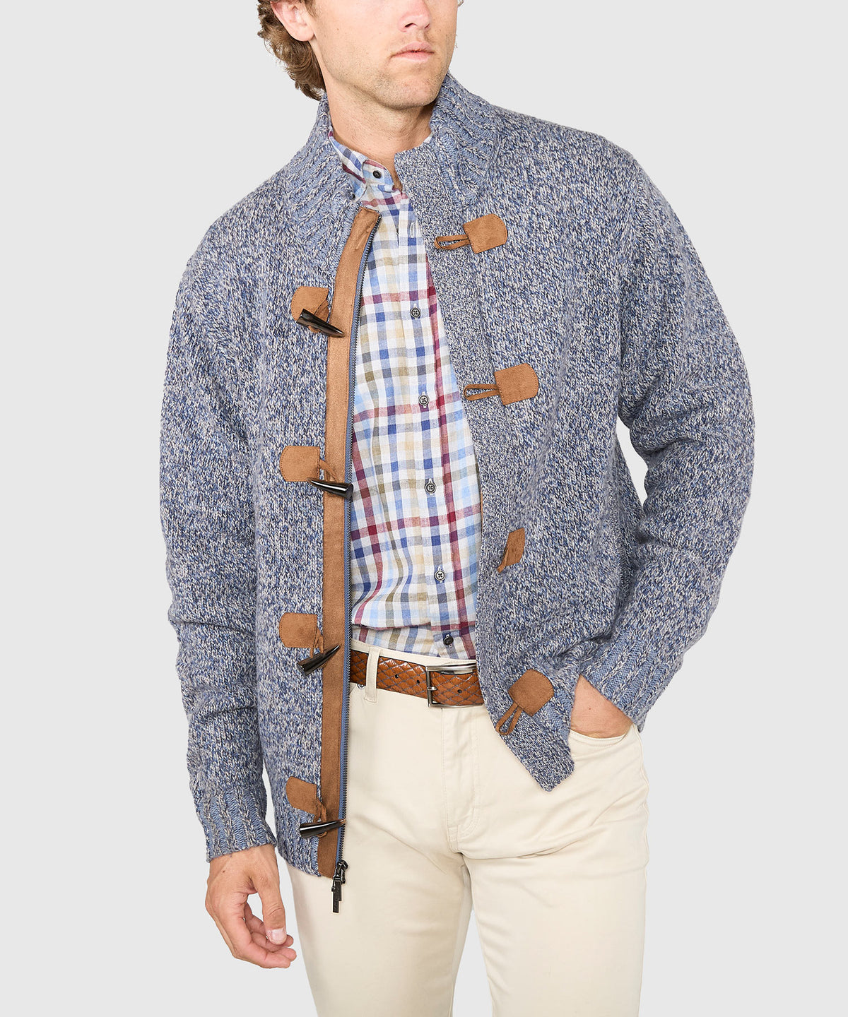 Westport Black Nordic Toggle Sweater, Men's Big & Tall