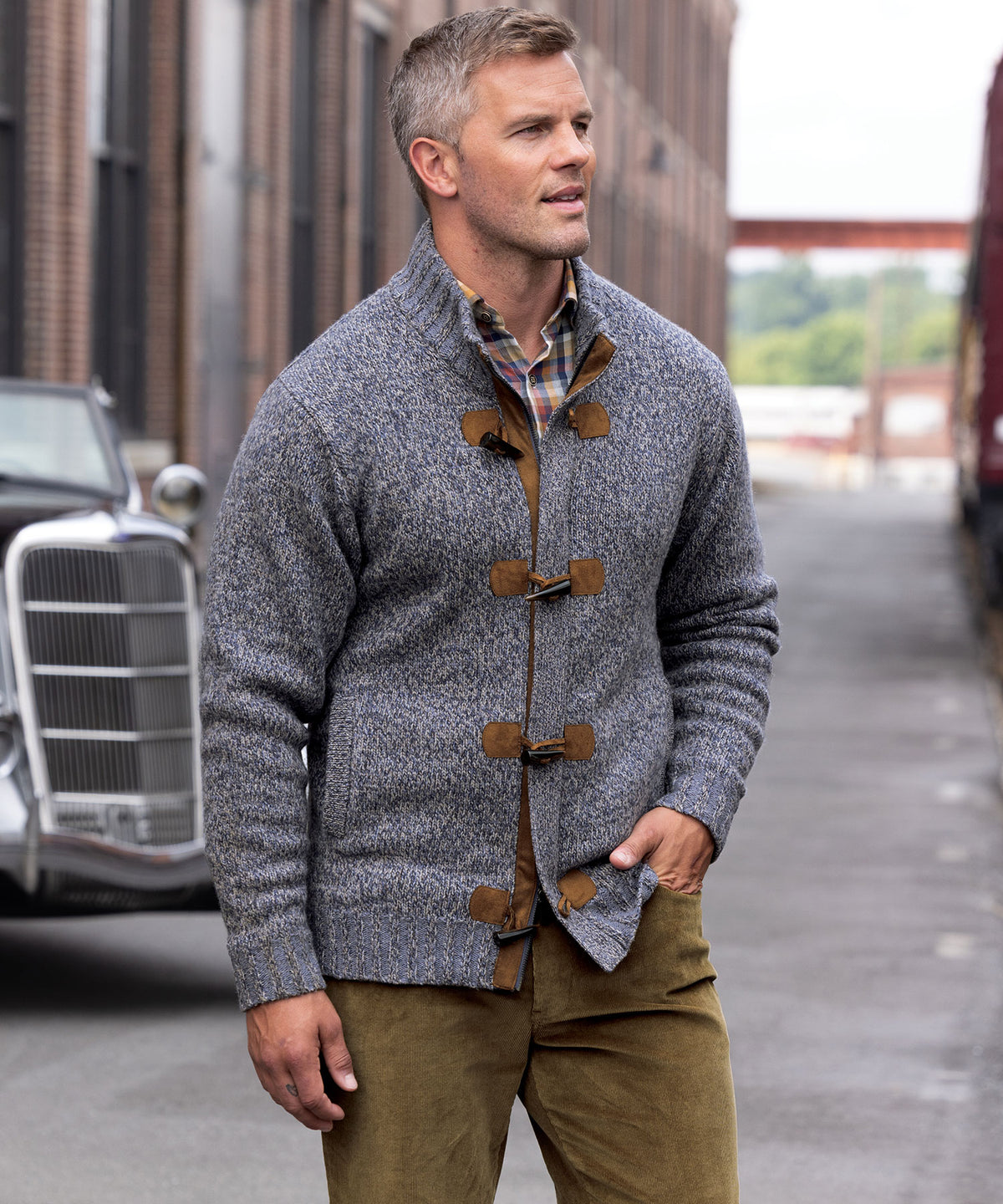 Westport Black Nordic Toggle Sweater, Men's Big & Tall