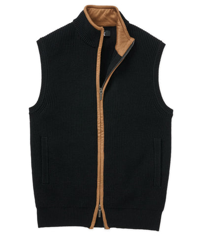 Westport Black Mystic Merino Wool Full Zip Vest, Men's Big & Tall
