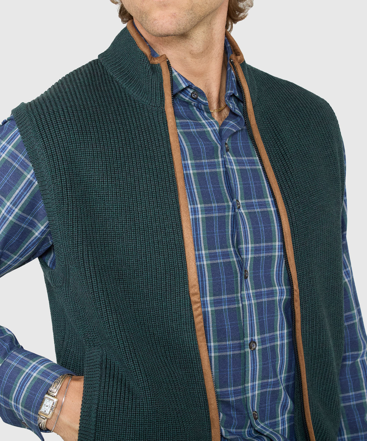 Westport Black Mystic Merino Wool Full Zip Vest, Men's Big & Tall