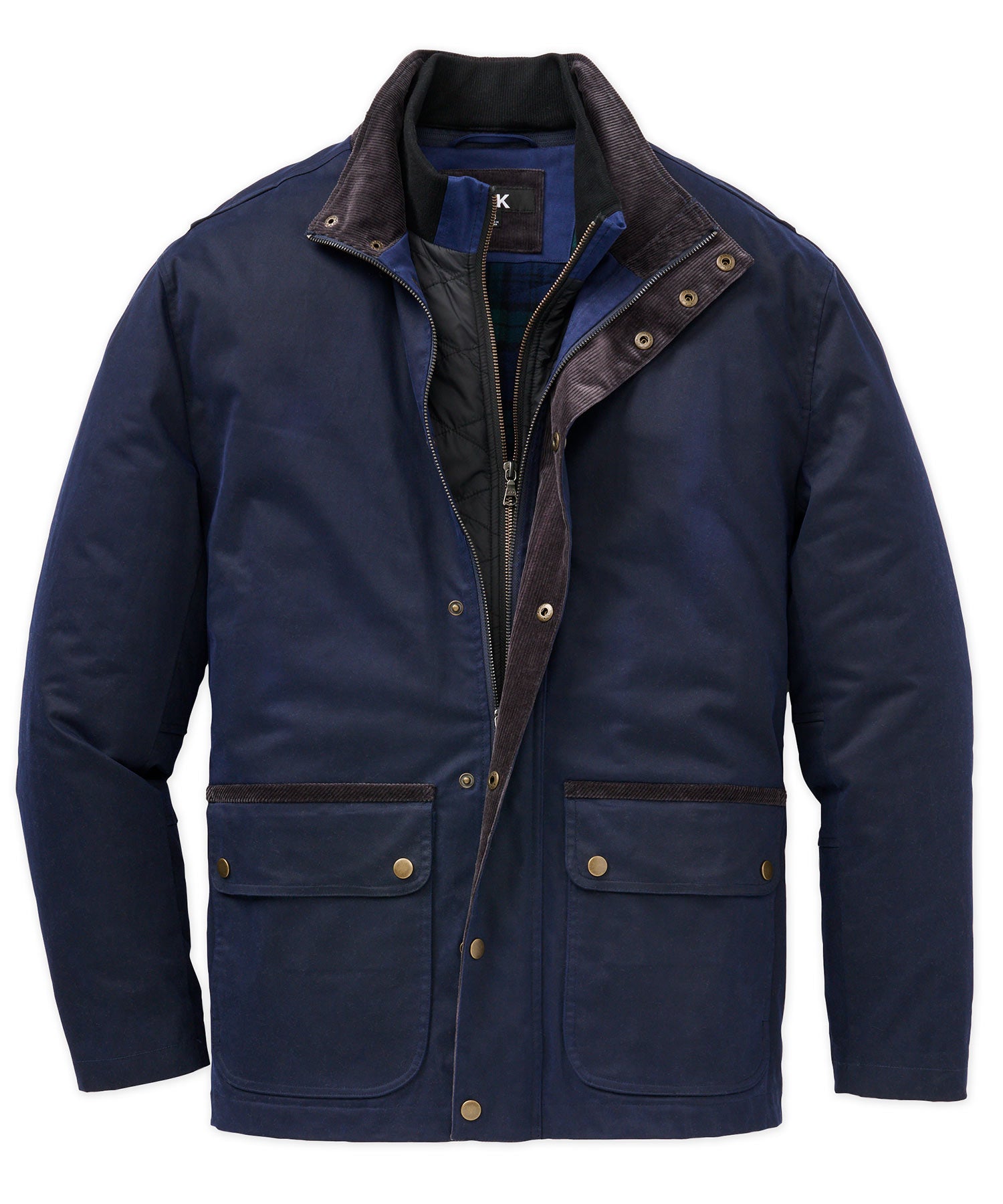 Westport Black Hudson Waxed Cotton Car Coat, Men's Big & Tall