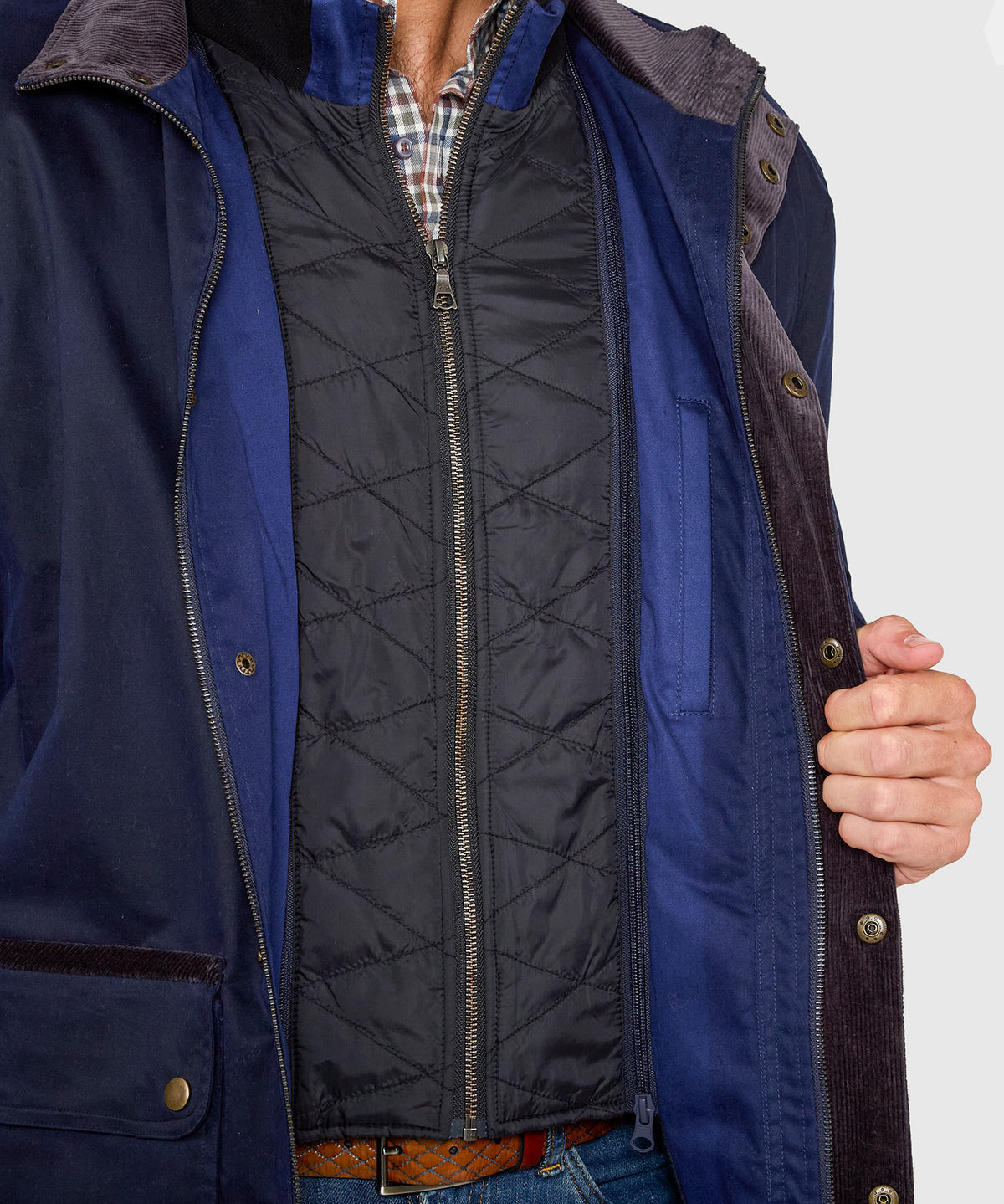 Westport Black Hudson Waxed Cotton Car Coat, Men's Big & Tall