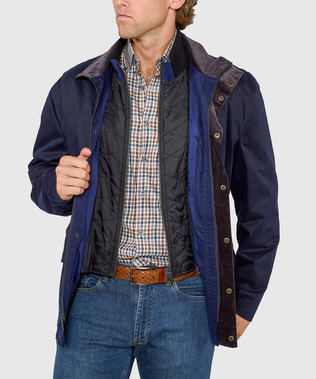 Westport Black Hudson Waxed Cotton Car Coat, Men's Big & Tall