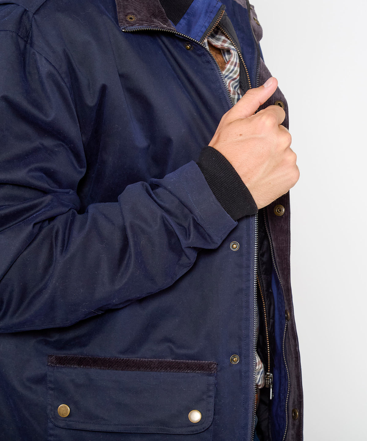 Westport Black Hudson Waxed Cotton Car Coat, Men's Big & Tall