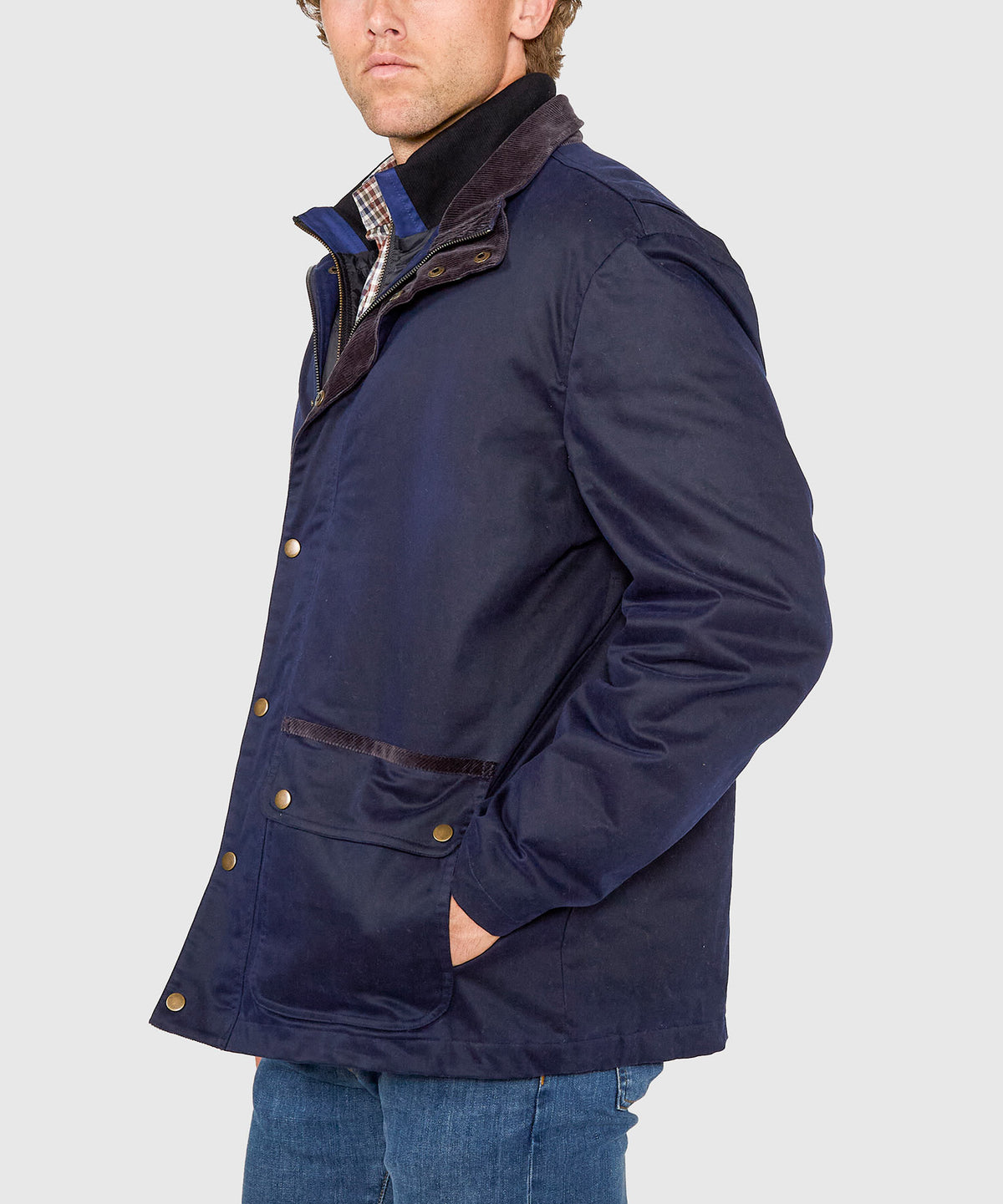 Westport Black Hudson Waxed Cotton Car Coat, Men's Big & Tall
