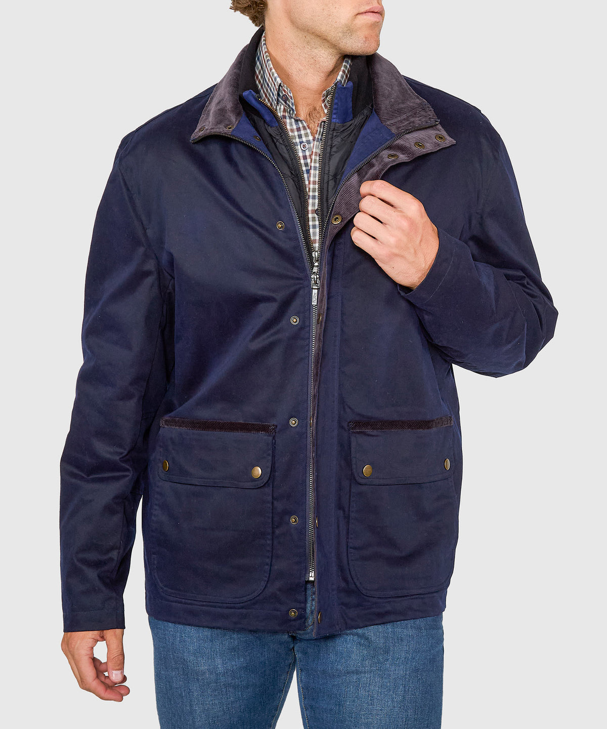 Westport Black Hudson Waxed Cotton Car Coat, Men's Big & Tall