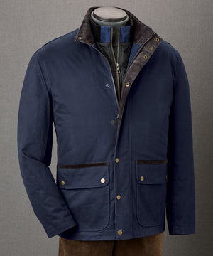 Westport Black Hudson Waxed Cotton Car Coat