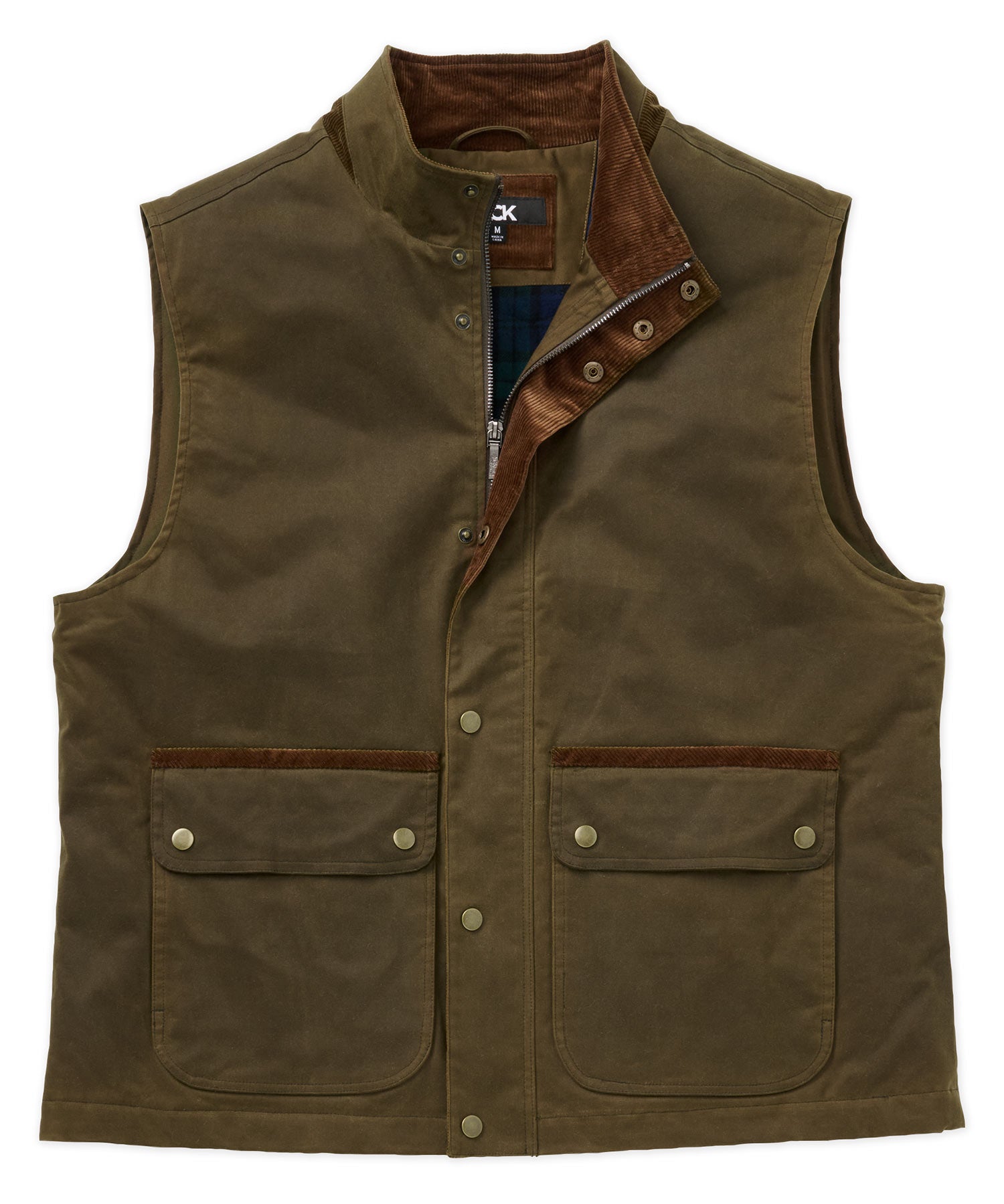 Westport Black Big & Tall Hudson Waxed Cotton Vest | Westport Big