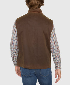 Westport Black Hudson Waxed Cotton Vest