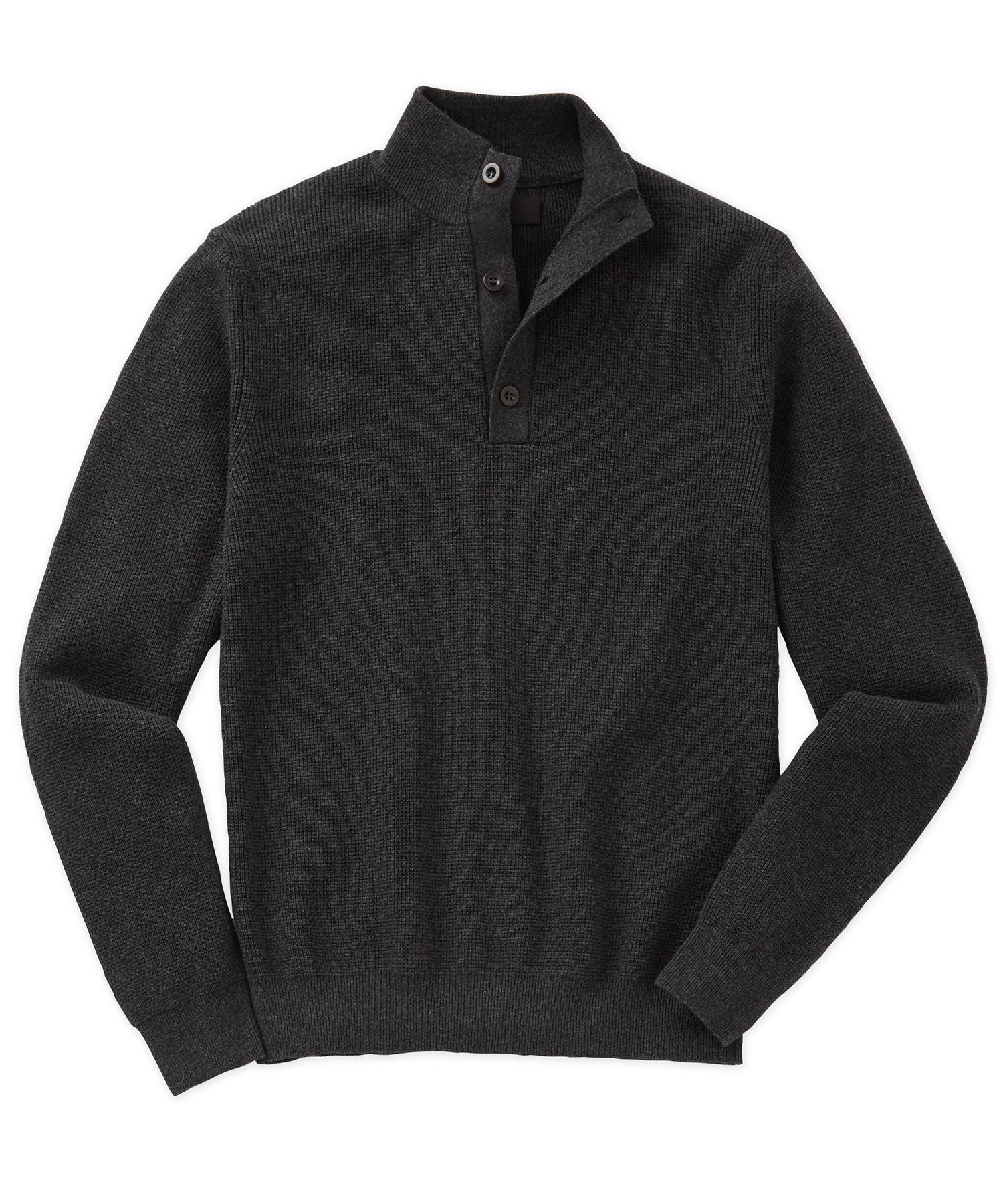 Westport Black Big & Tall Legacy Button Mock Sweater | Westport
