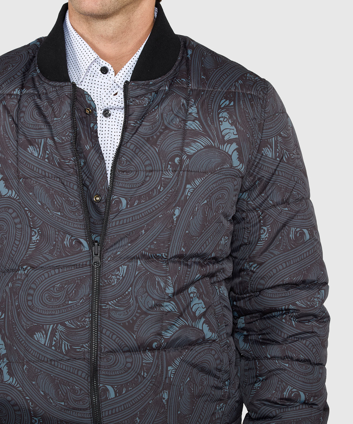 Westport Black Switch Reversible Wool Blouson Jacket, Men's Big & Tall