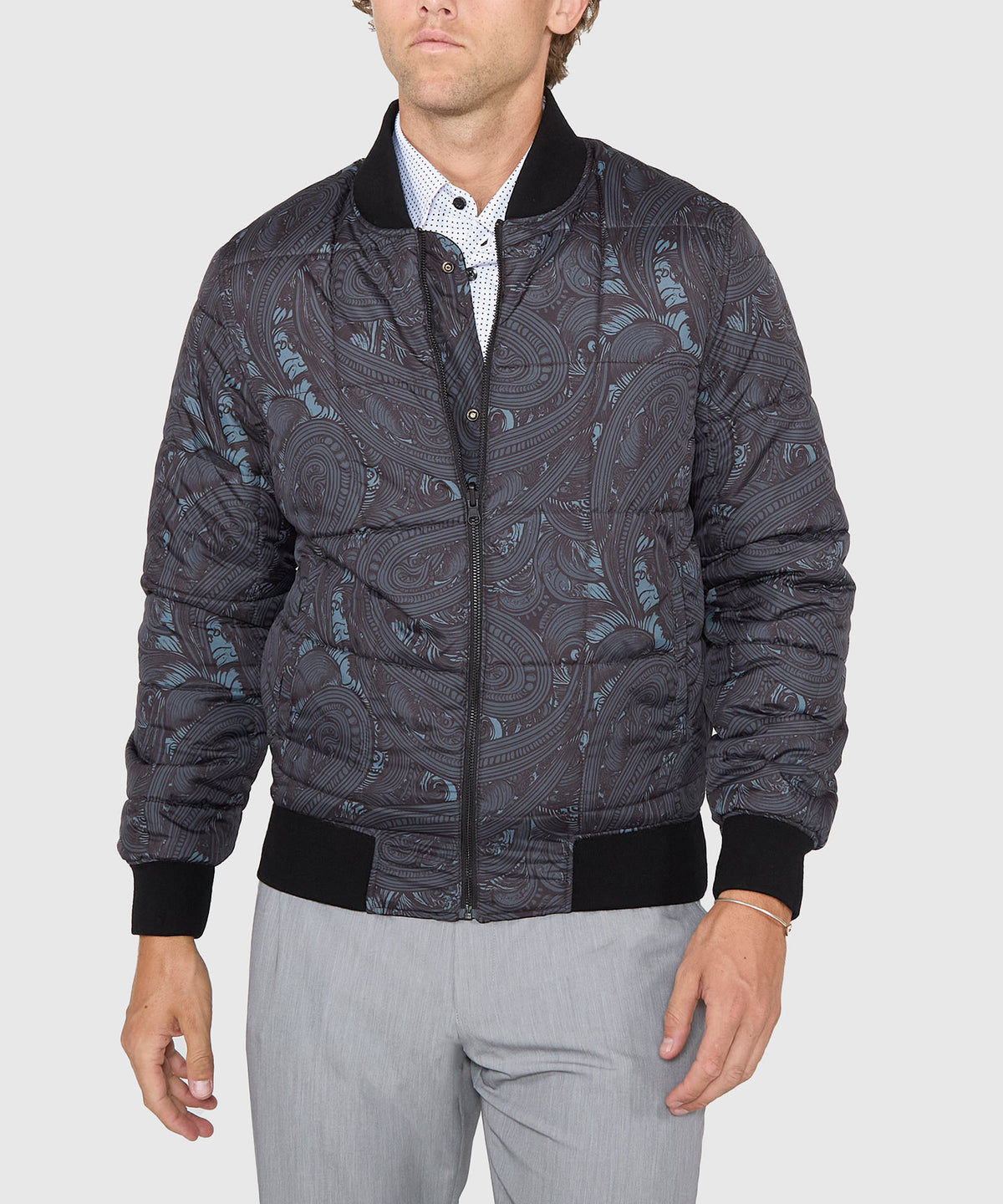 Westport Black Switch Reversible Wool Blouson Jacket, Men's Big & Tall