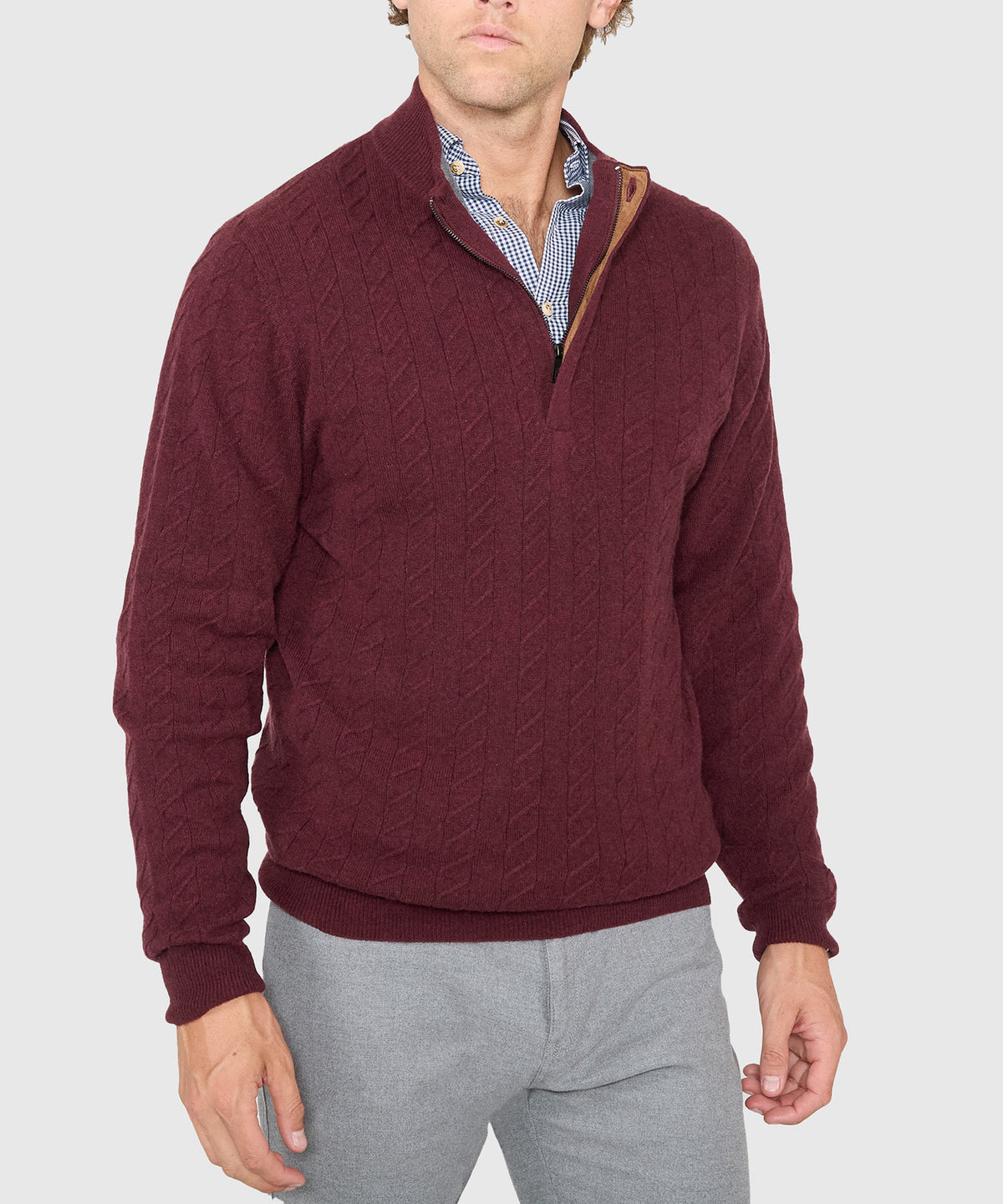 Westport Black Long Sleeve Monaco Cable Knit Button Mock Pullover Sweater, Men's Big & Tall