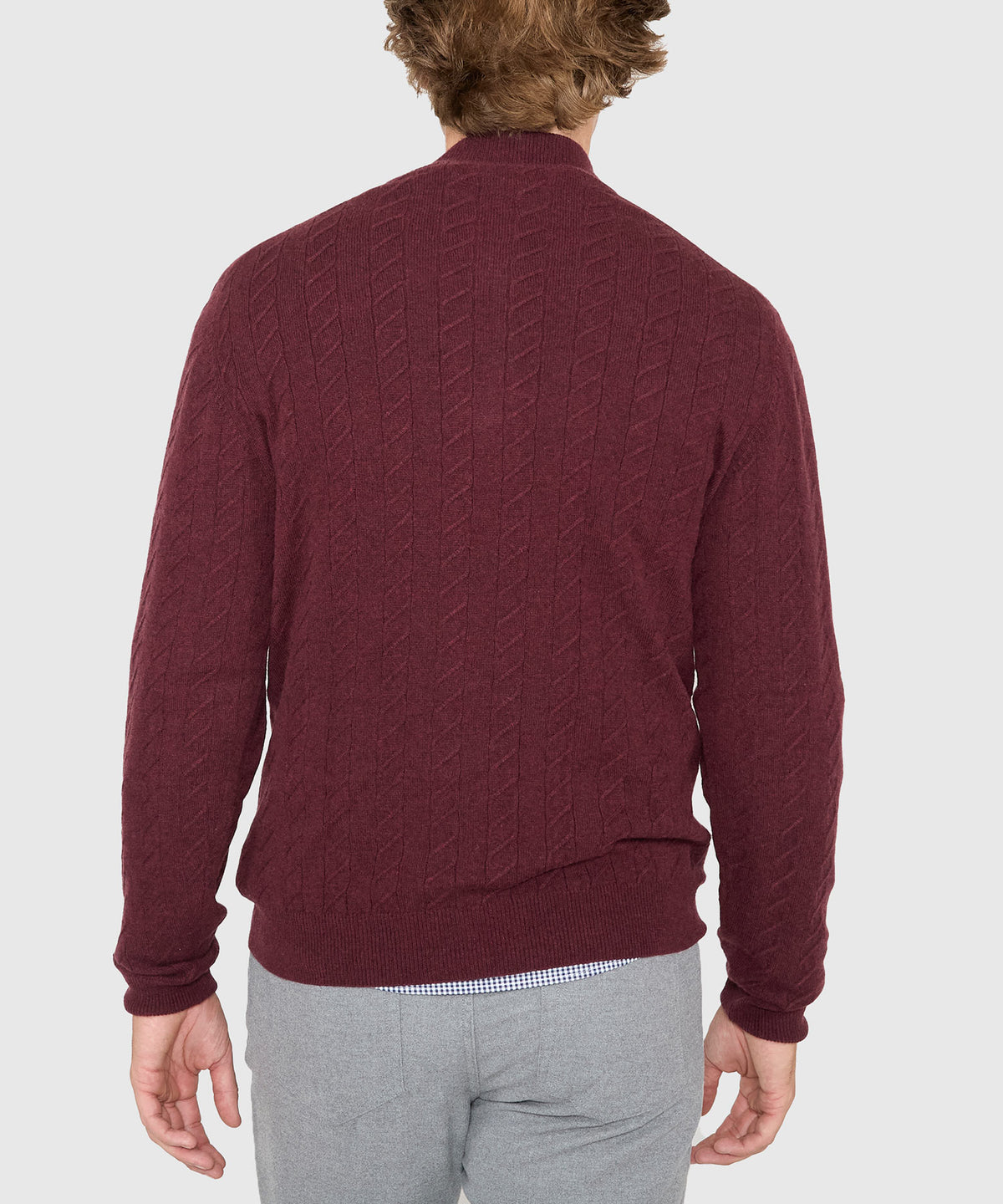 Westport Black Long Sleeve Monaco Cable Knit Button Mock Pullover Sweater, Men's Big & Tall