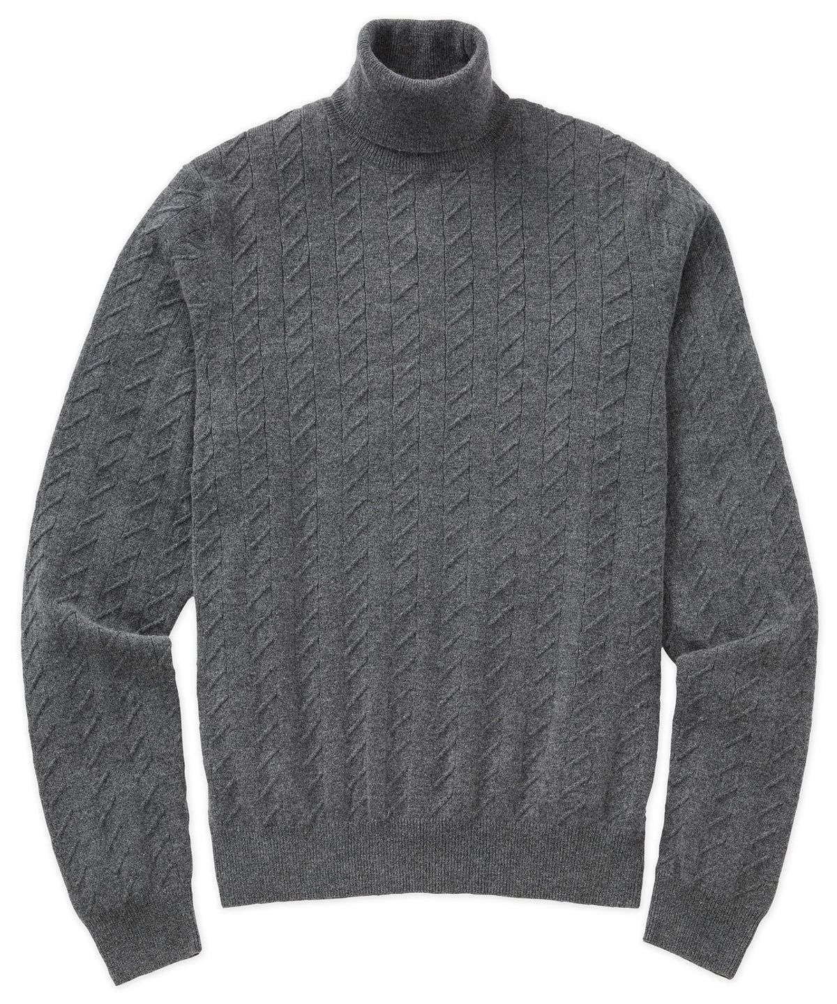 Westport Black Long Sleeve Alpine Cable Turtleneck Sweater, Men's Big & Tall