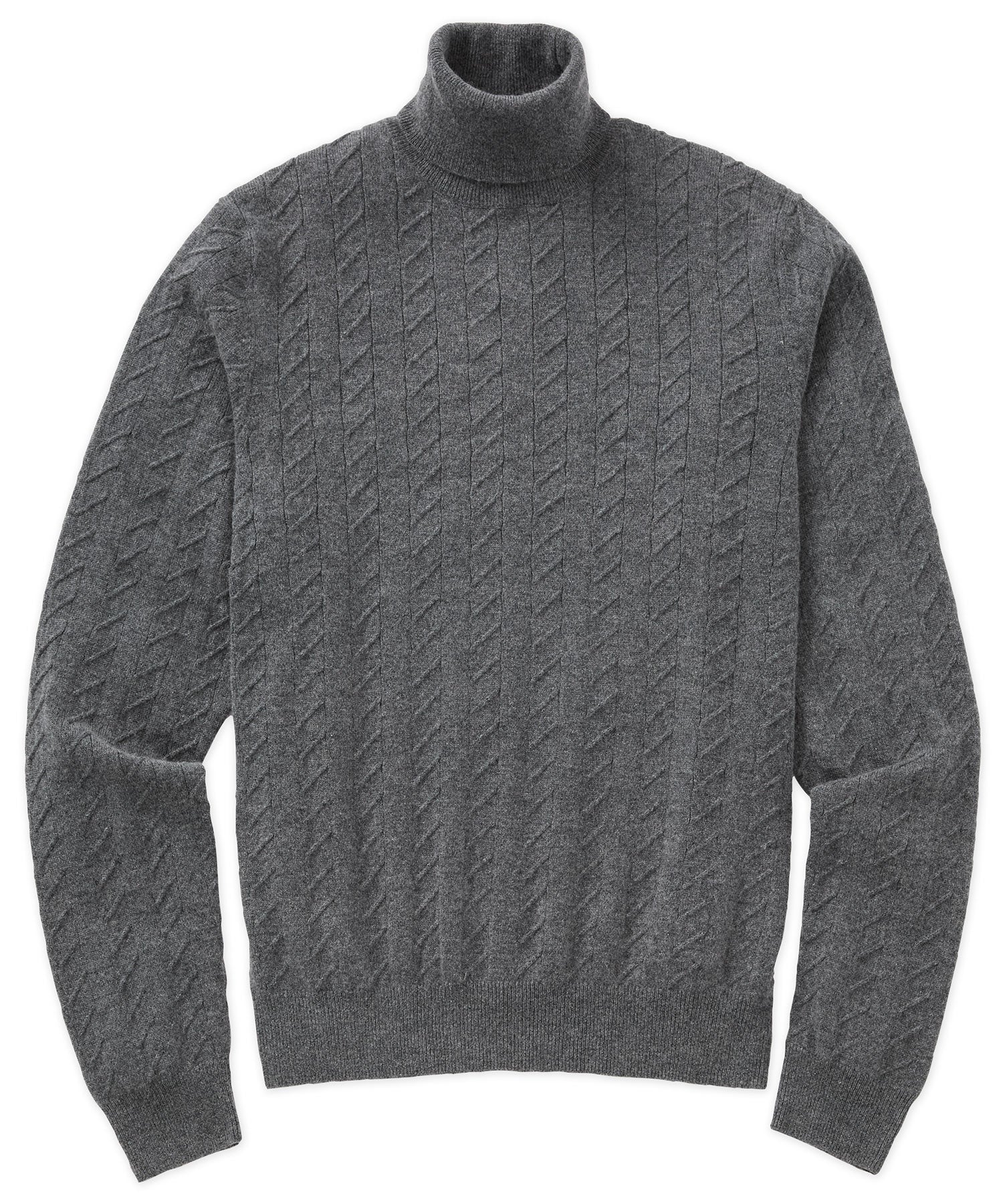 Westport Black Big & Tall Alpine Cable Turtleneck Sweater