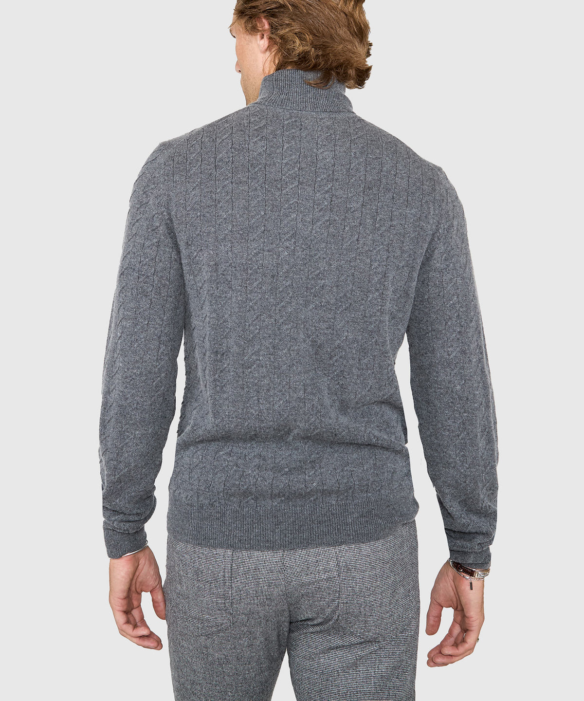 Westport Black Long Sleeve Alpine Cable Turtleneck Sweater, Men's Big & Tall