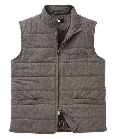 Westport Black Wool Blend Herringbone Commuter Vest, Men's Big & Tall
