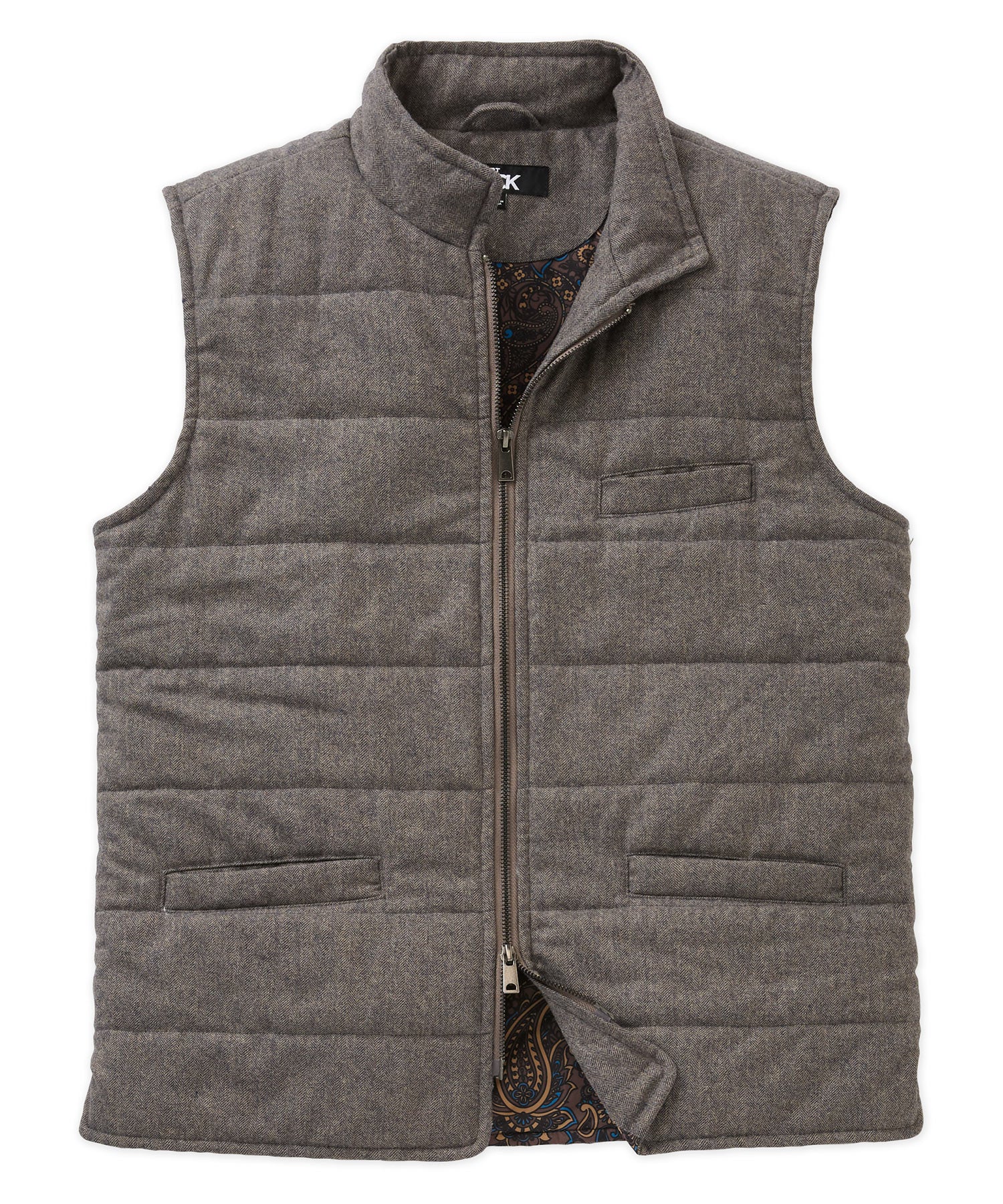 Westport Black Big & Tall Wool Blend Herringbone Vest | Westport