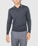 Westport Black Long Sleeve Retro Tipped Merino Polo