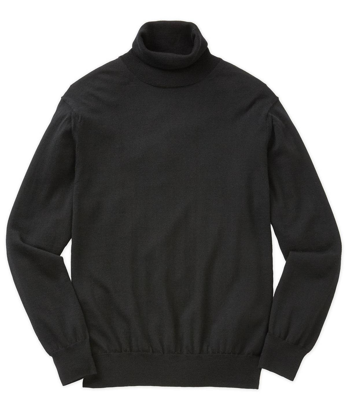 Westport Black Hudson Peak Merino Wool Turtleneck Sweater, Men's Big & Tall
