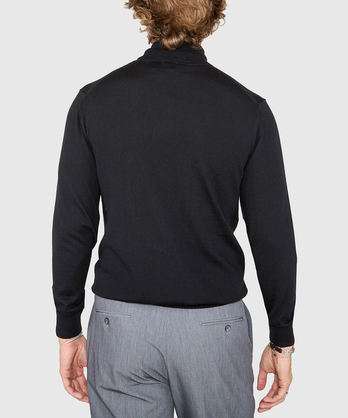 Westport Black Hudson Peak Merino Wool Turtleneck Sweater, Men's Big & Tall