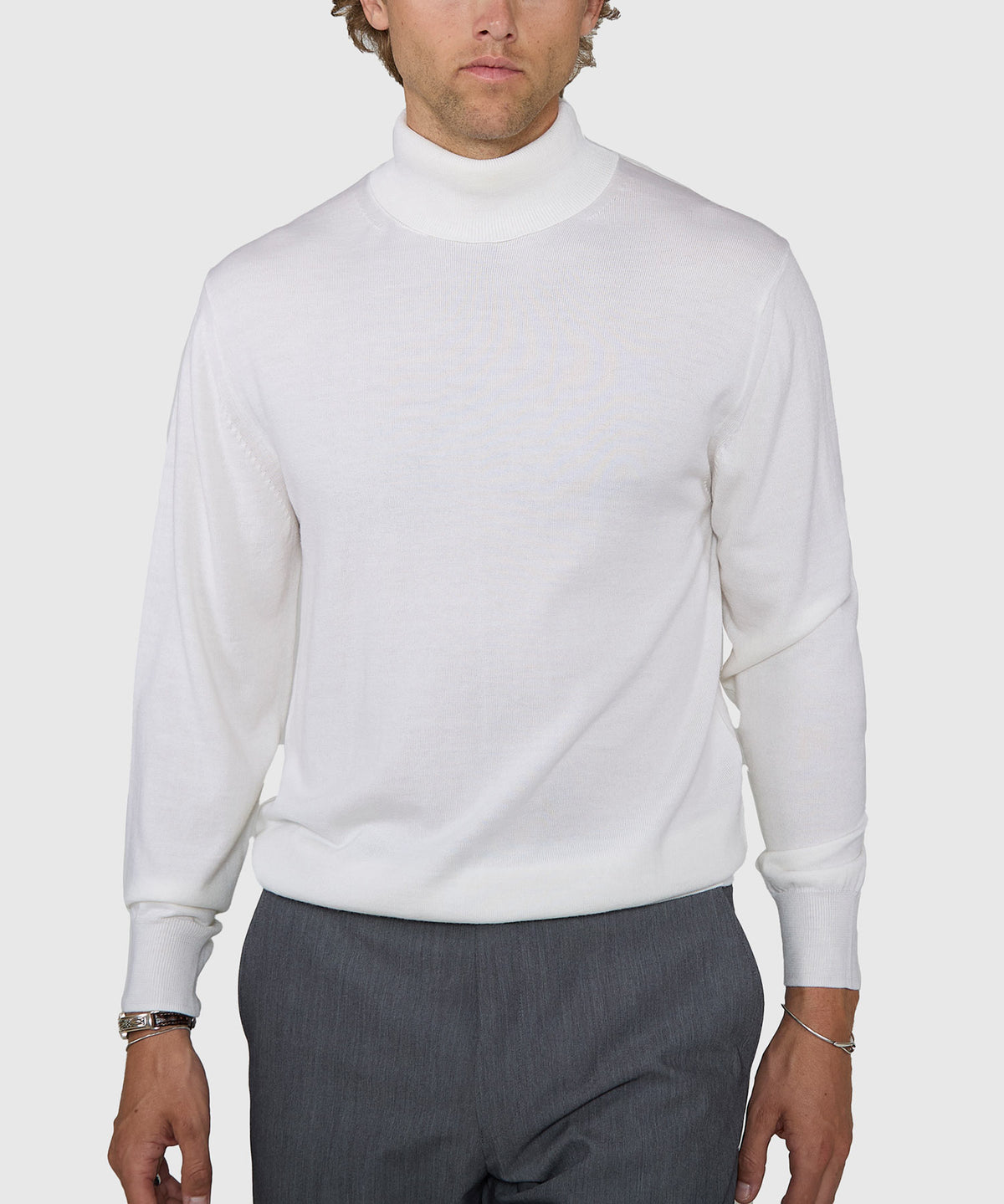 Westport Black Hudson Peak Merino Wool Turtleneck Sweater, Men's Big & Tall