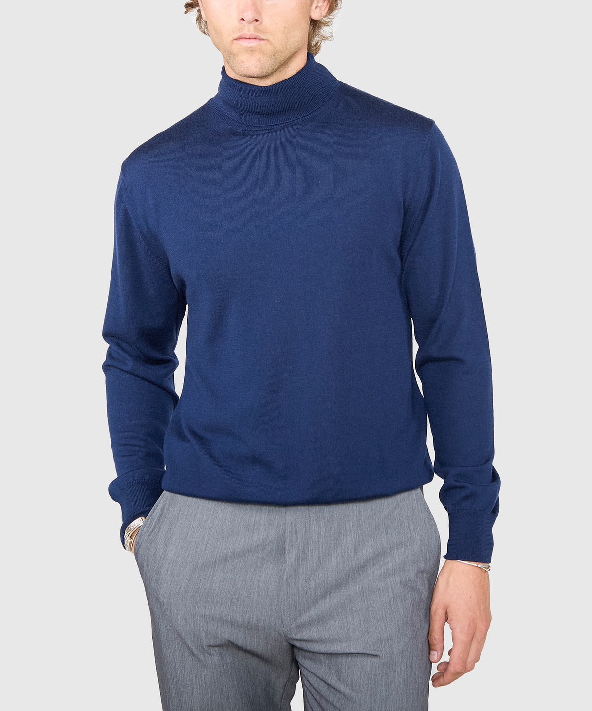 Westport Black Hudson Peak Merino Wool Turtleneck Sweater, Men's Big & Tall
