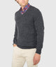 Westport Black Carmichael Cashmere Blend Mouline V-Neck Sweater