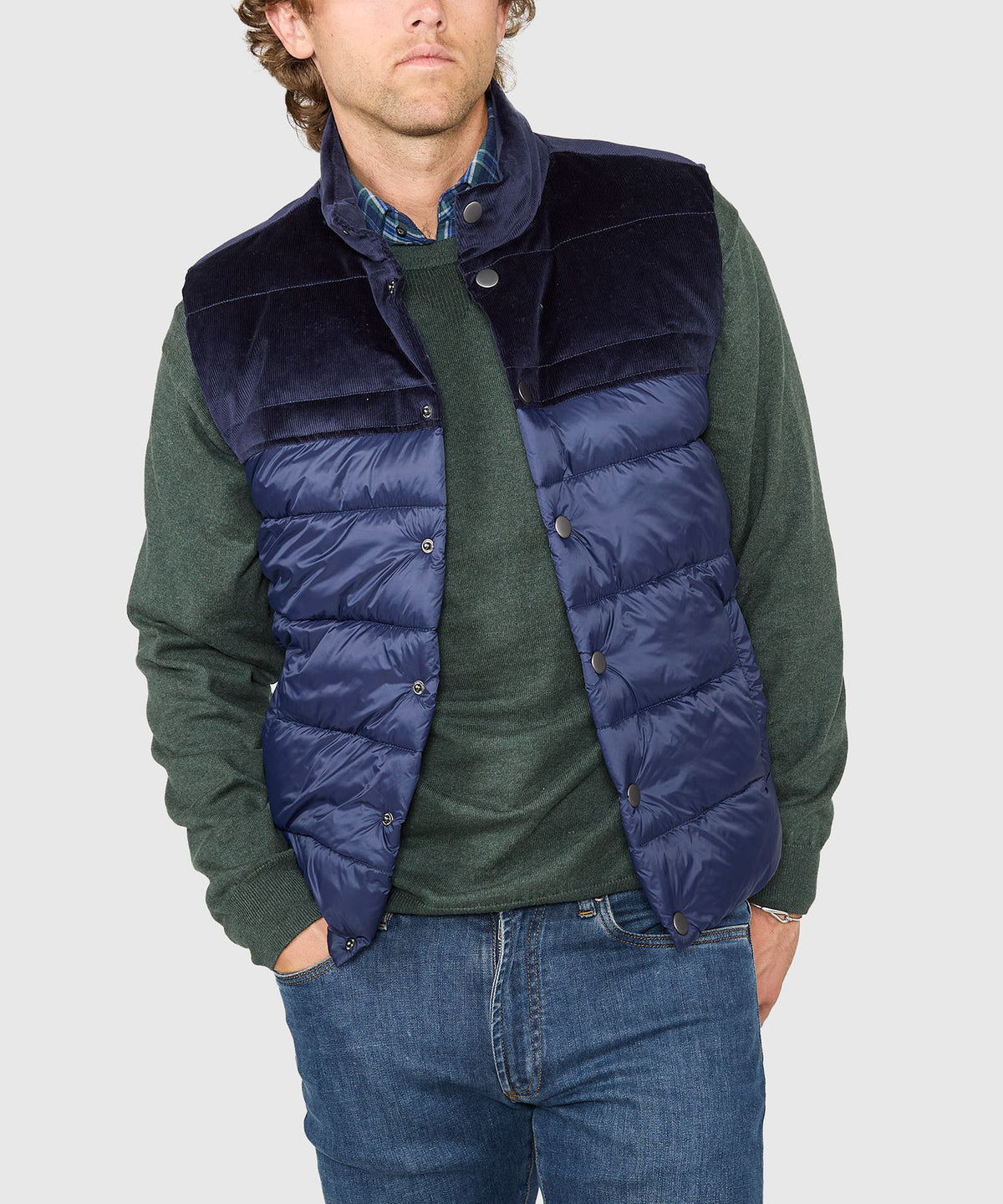 Westport Lifestyle Fireside Mixed Media Channel Vest, Men's Big & Tall