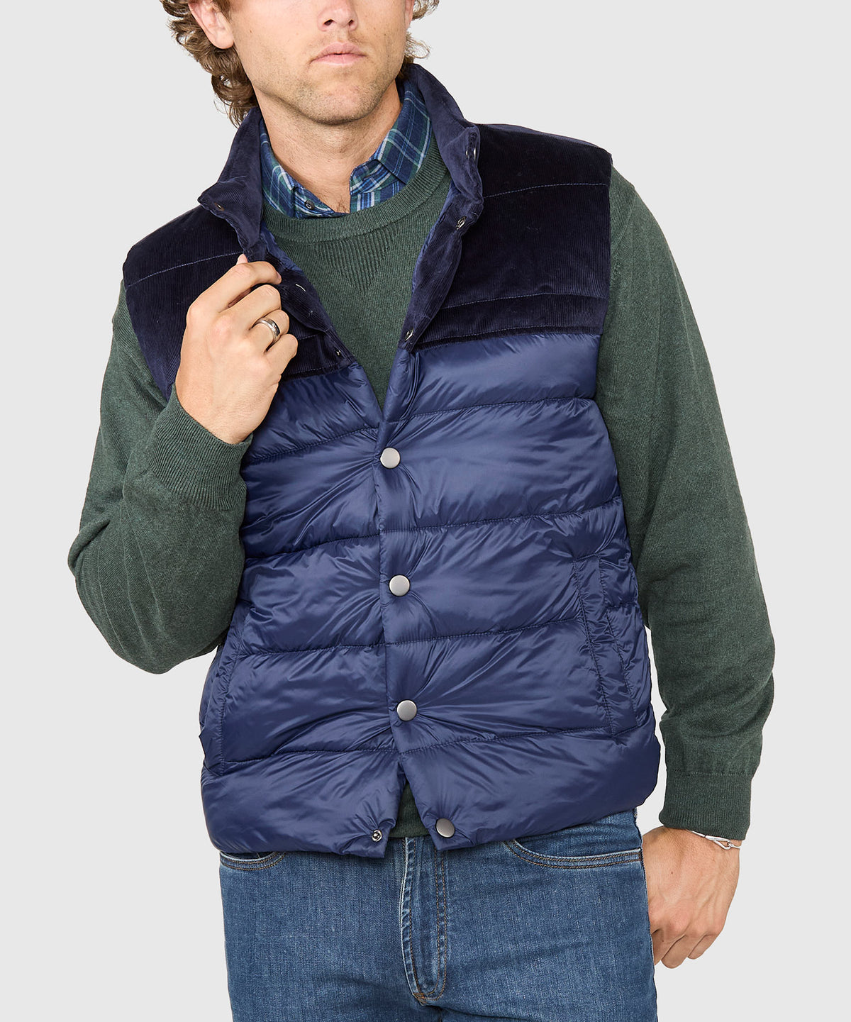 Westport Lifestyle Fireside Mixed Media Channel Vest, Men's Big & Tall