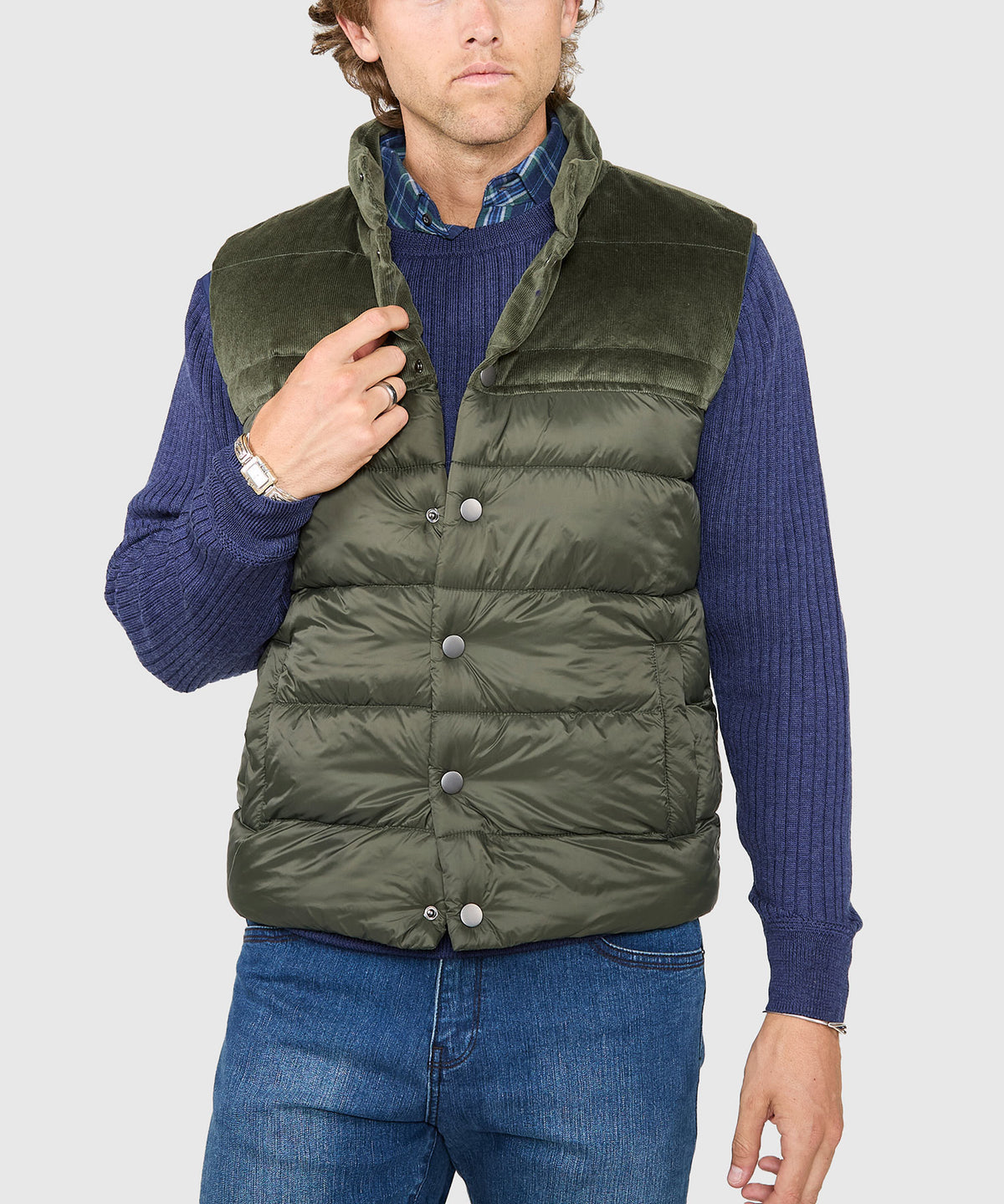 Westport Lifestyle Fireside Mixed Media Channel Vest, Men's Big & Tall