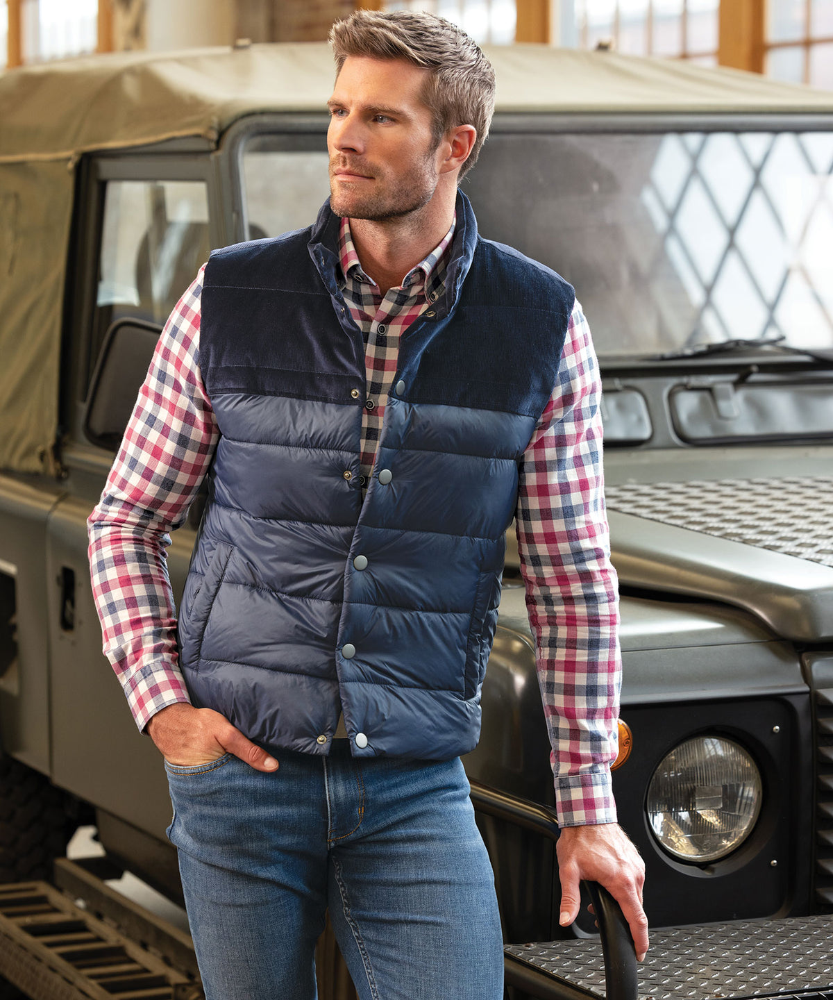 Westport Lifestyle Fireside Mixed Media Channel Vest, Men's Big & Tall
